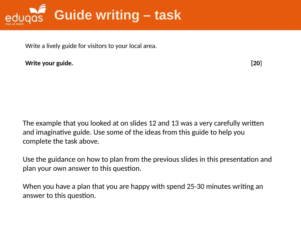 Eduqas GCSE English Language Writing Tasks Guides - slide 14 of 16
