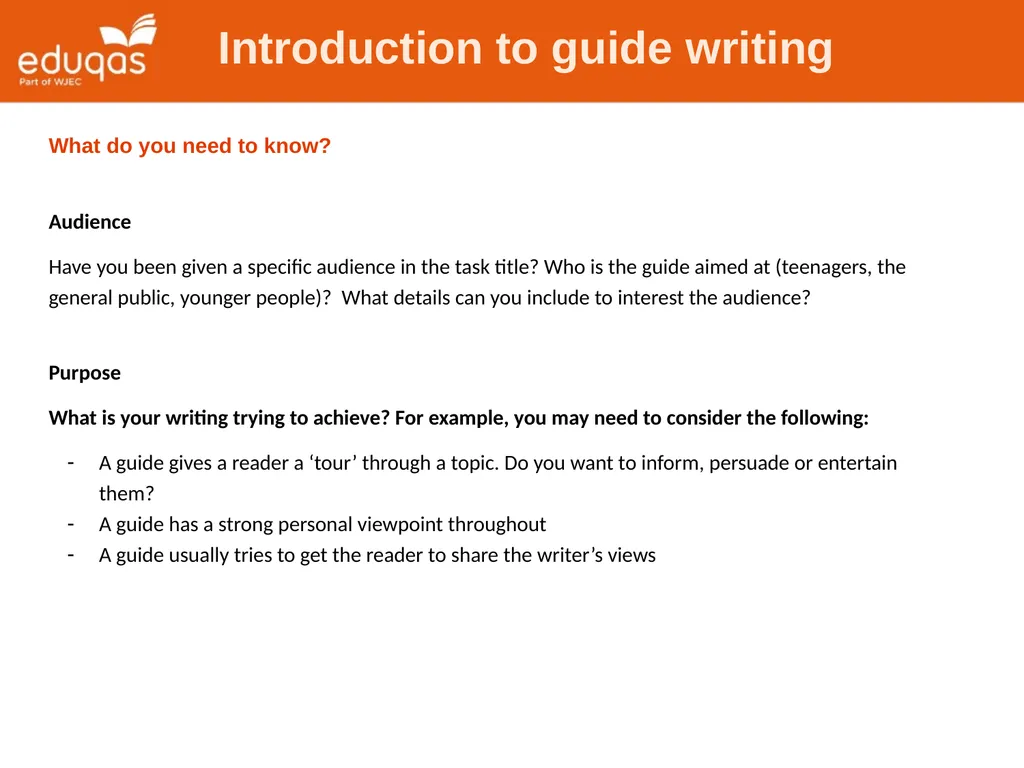 Eduqas GCSE English Language Writing Tasks Guides - slide 3 of 16