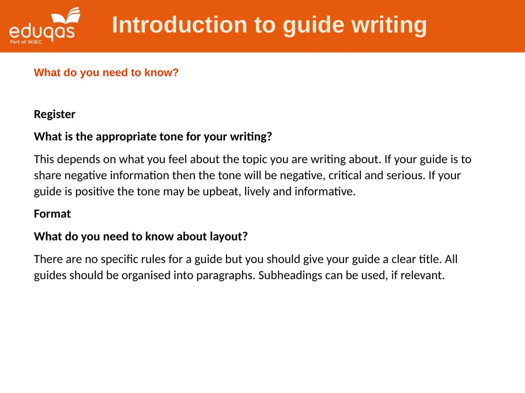 Eduqas GCSE English Language Writing Tasks Guides - slide 4 of 16