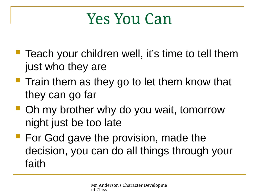 Mr. Anderson's Character Development Class - slide 24 of 26