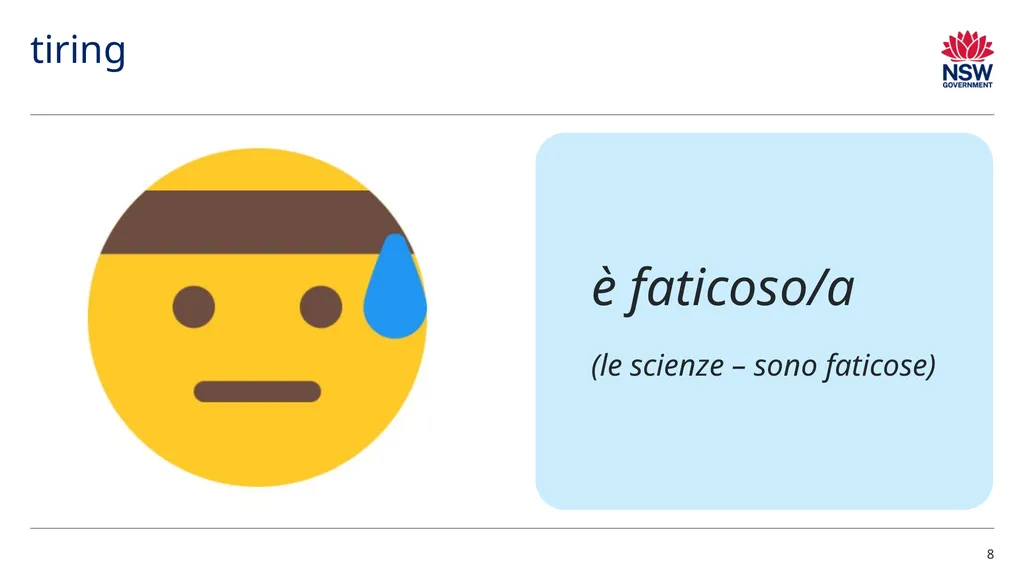 Aggettivi – le materie Adjectives – school - slide 8 of 11