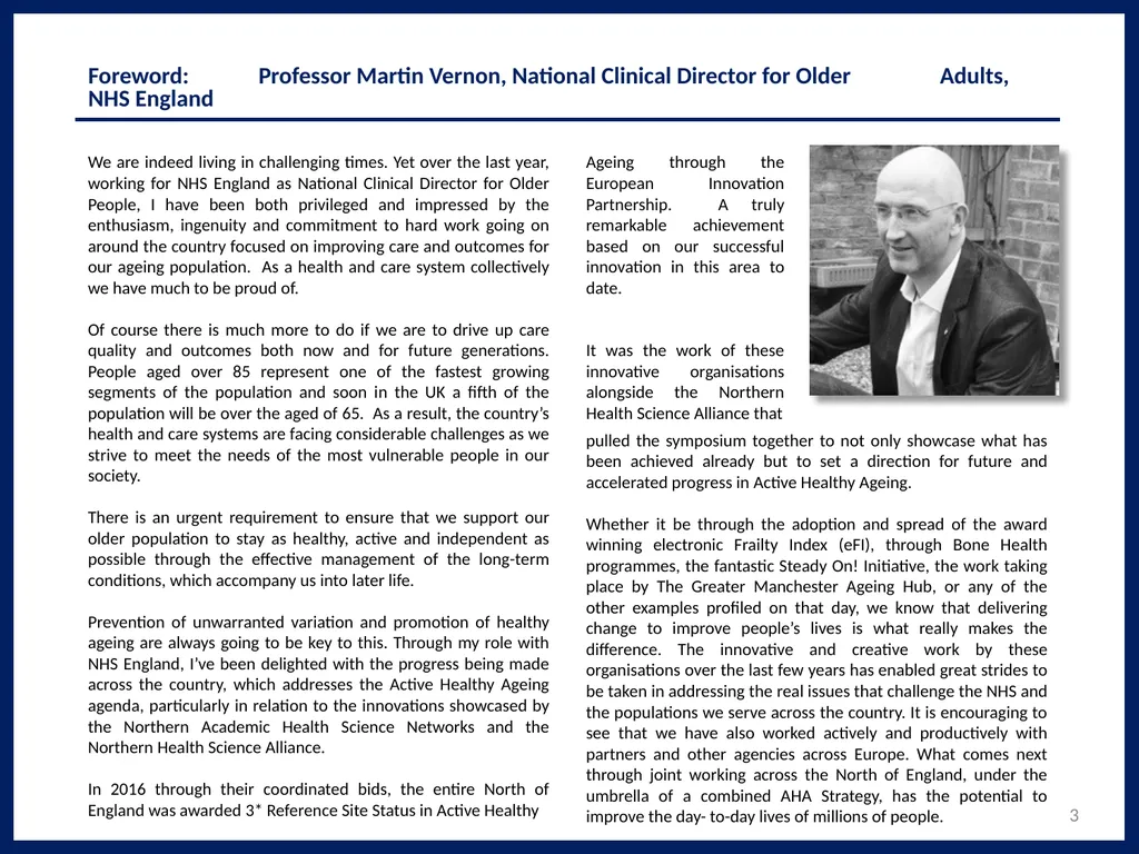 Northern Excellence in Active and Healthy Ageing - slide 3 of 52