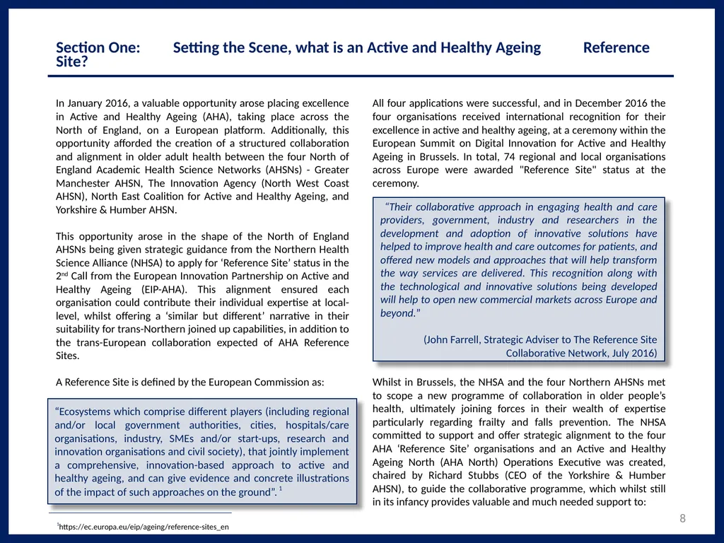 Northern Excellence in Active and Healthy Ageing - slide 8 of 52