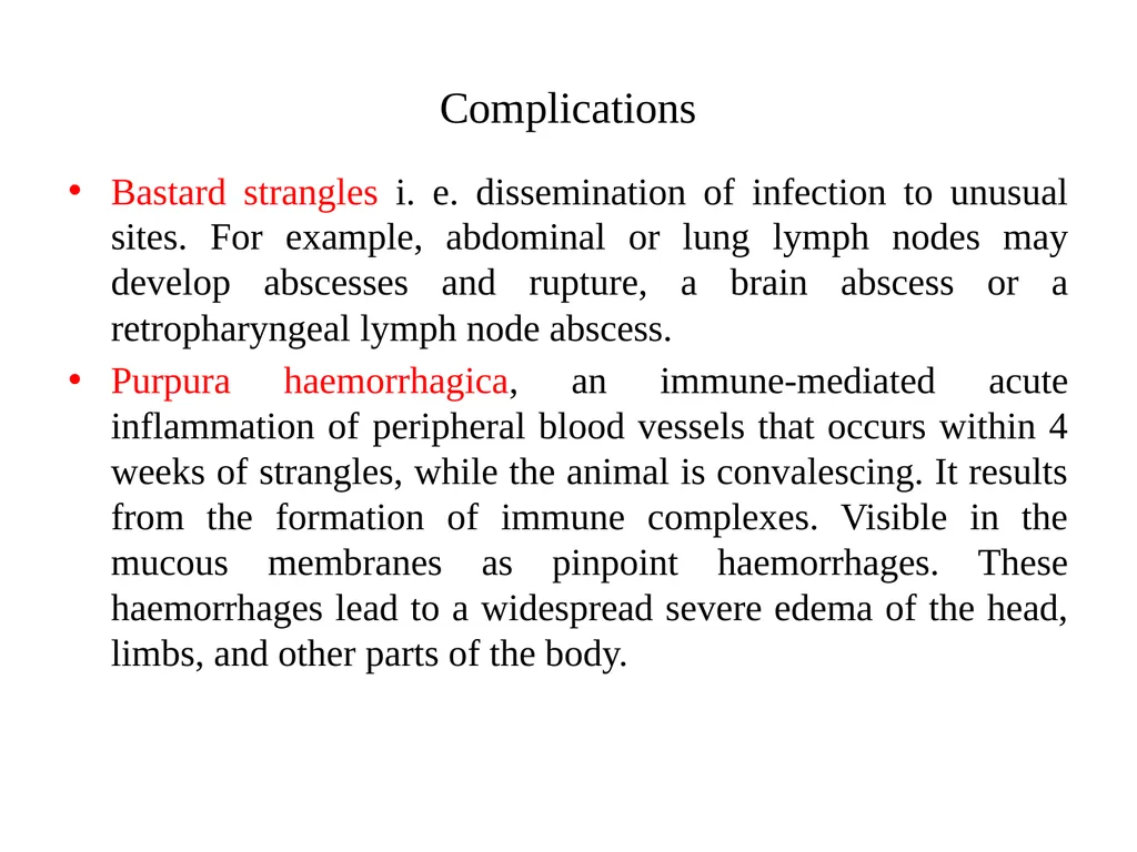 STRANGLES (Equine distemper, Strep. Throat) A - slide 6 of 11