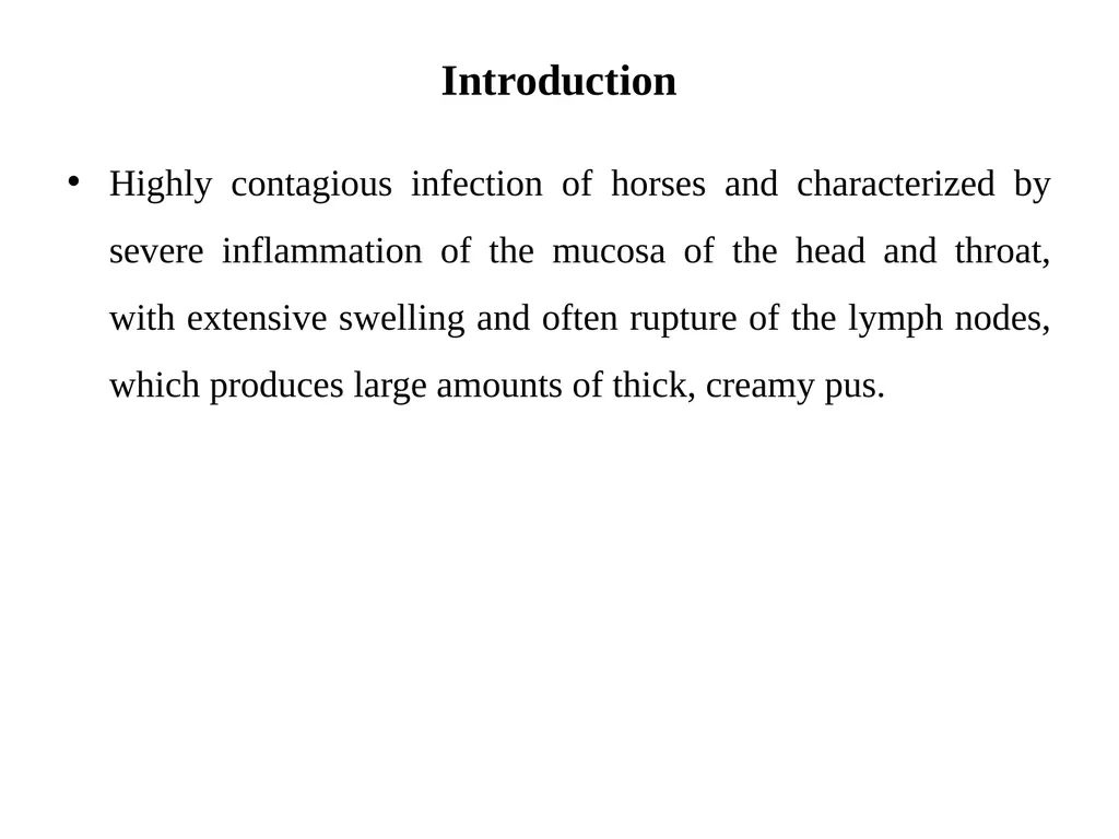 STRANGLES (Equine distemper, Strep. Throat) A - slide 2 of 11