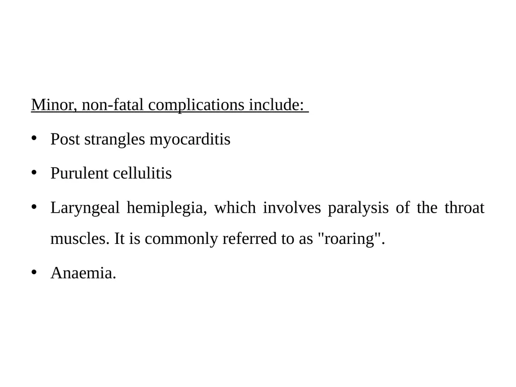 STRANGLES (Equine distemper, Strep. Throat) A - slide 7 of 11