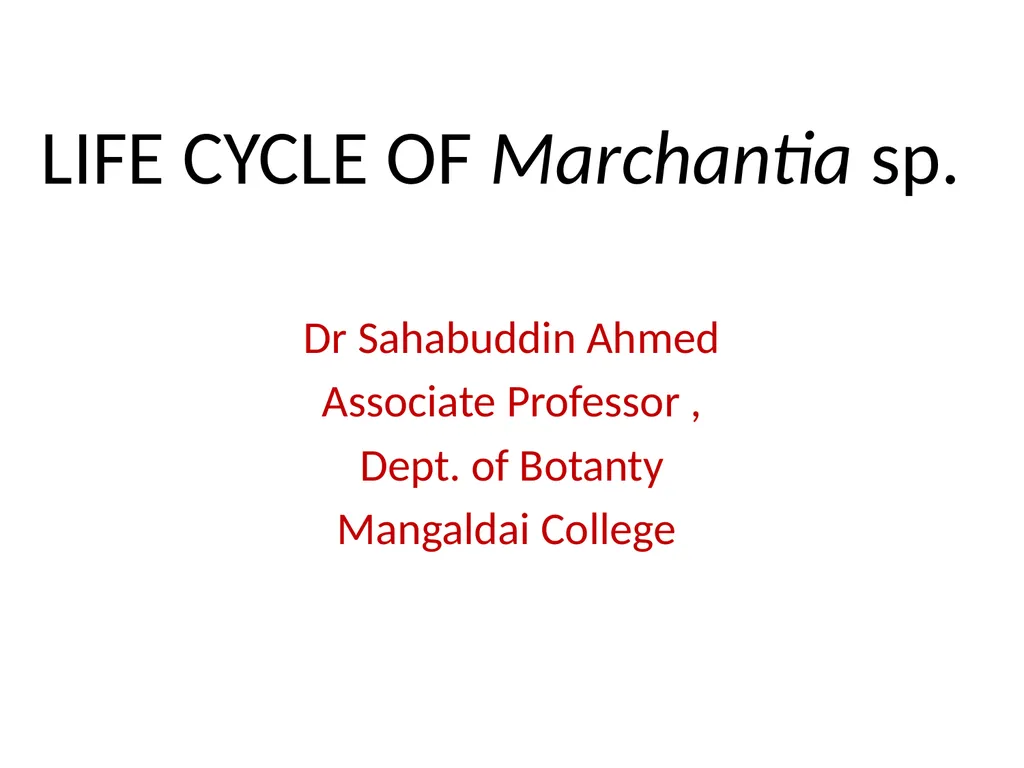Dr Sahabuddin Ahmed Associate Professor , Dept. of - slide 1 of 46