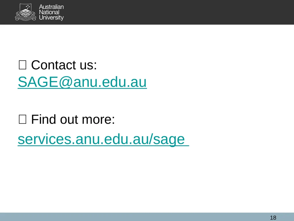 SAGE Athena SWAN Pilot Information for ANU - slide 18 of 18