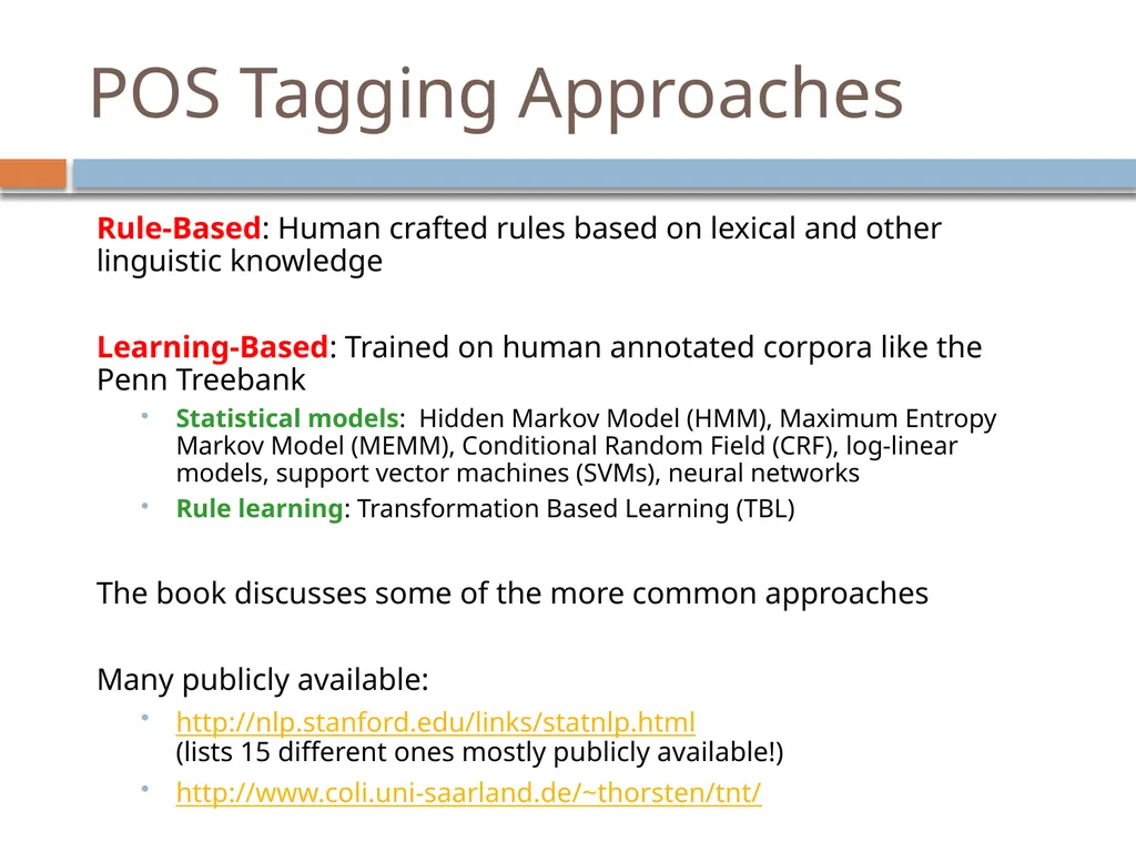 NLP Linguistics 101 David Kauchak CS159 – Spring - slide 33 of 52