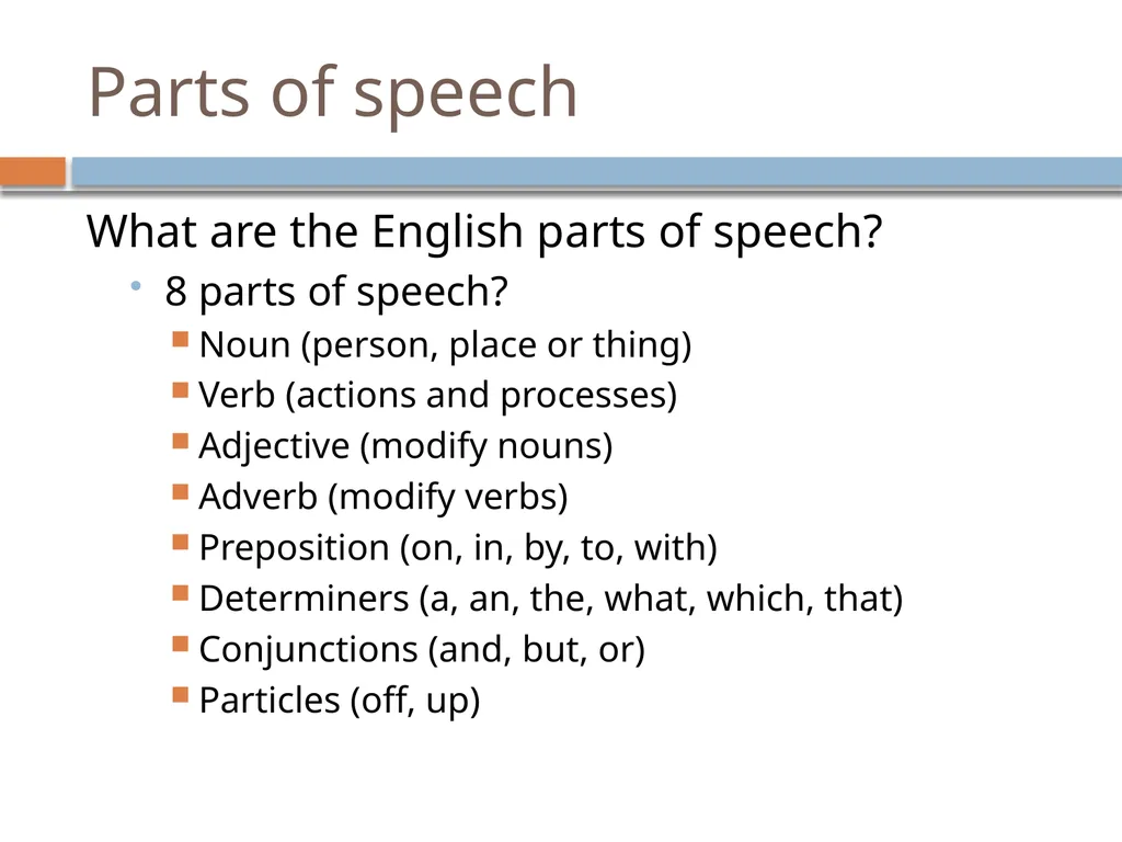 NLP Linguistics 101 David Kauchak CS159 – Spring - slide 21 of 52