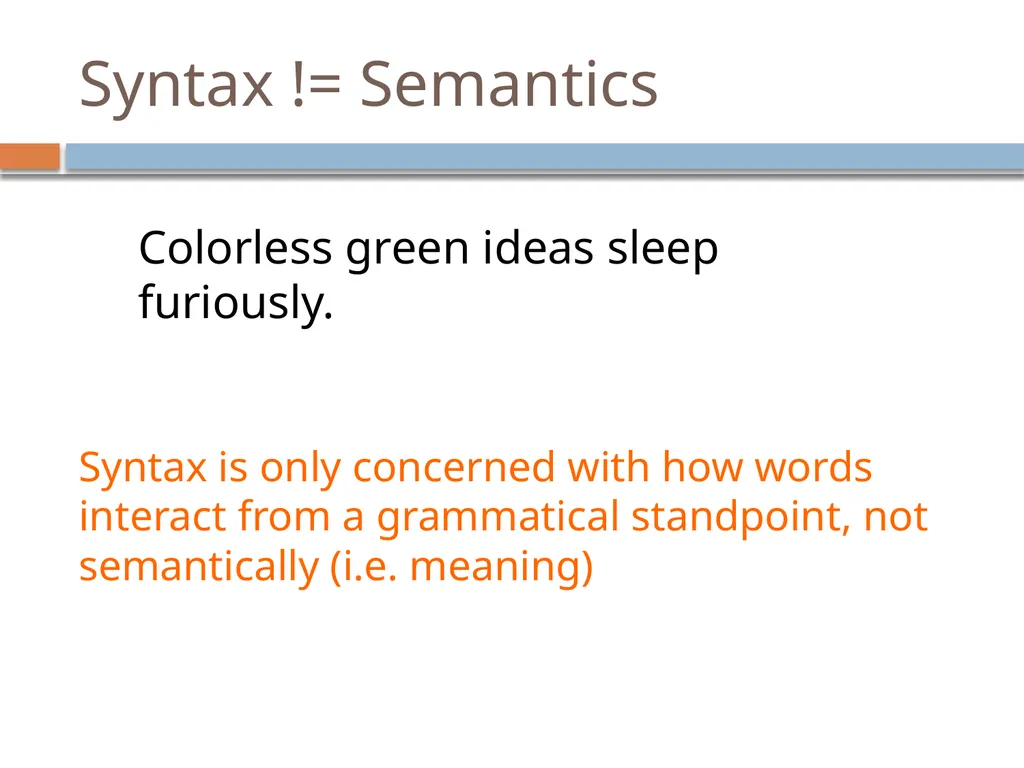 NLP Linguistics 101 David Kauchak CS159 – Spring - slide 18 of 52