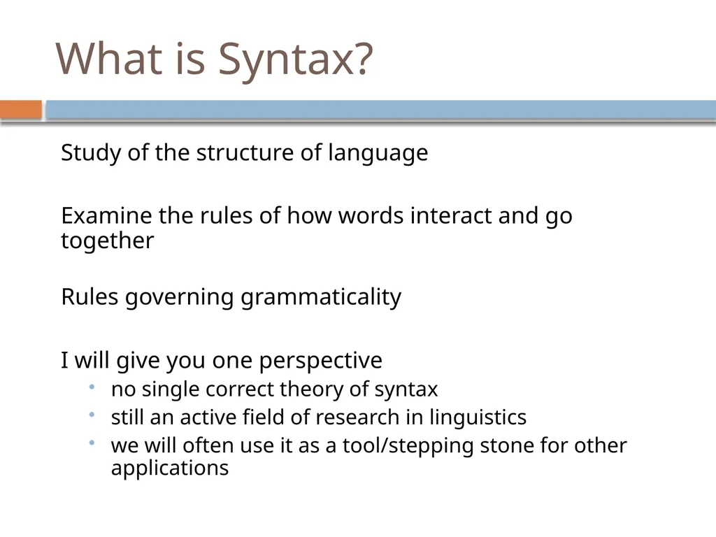NLP Linguistics 101 David Kauchak CS159 – Spring - slide 14 of 52