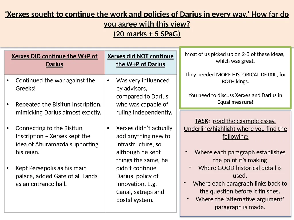 Xerxes Feedback Lesson Xerxes – Assessment - slide 5 of 7