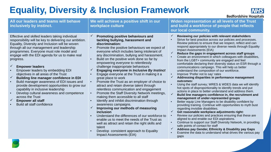 Equality, Diversity & Inclusion Framework - slide 3 of 3