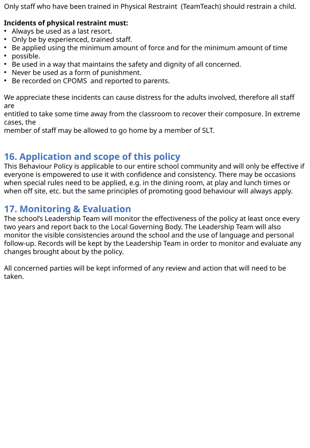 Behaviour and Relationships Policy Our Rules Be - slide 8 of 11