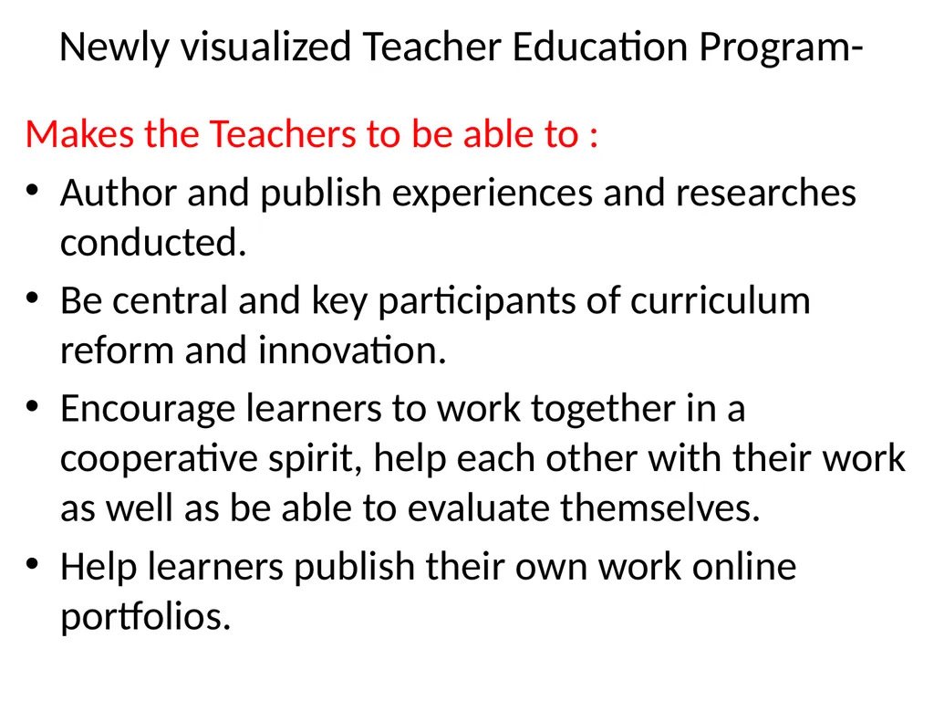 INNOVATION IN THE CONCEPT OF TEACHER TRAINING & - slide 26 of 64