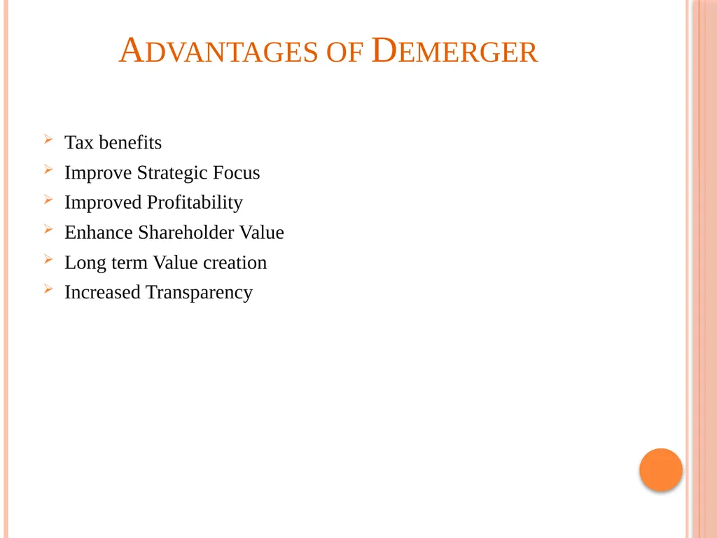 Demerger & Takeover Subject: Merger & Acquisition - slide 7 of 16