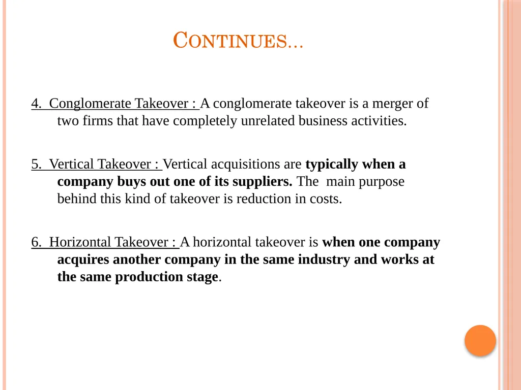 Demerger & Takeover Subject: Merger & Acquisition - slide 13 of 16