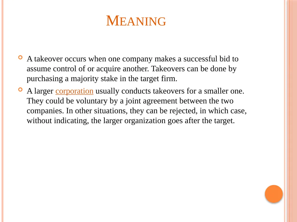 Demerger & Takeover Subject: Merger & Acquisition - slide 11 of 16