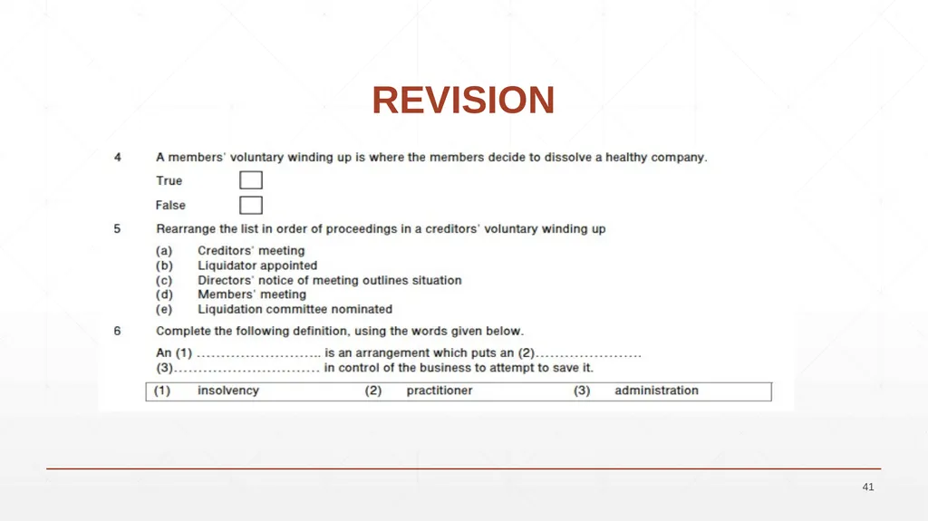 UNIT 7: BUSINESS LAW UNIT CODE: H/617/0736 UNIT 7: - slide 41 of 43