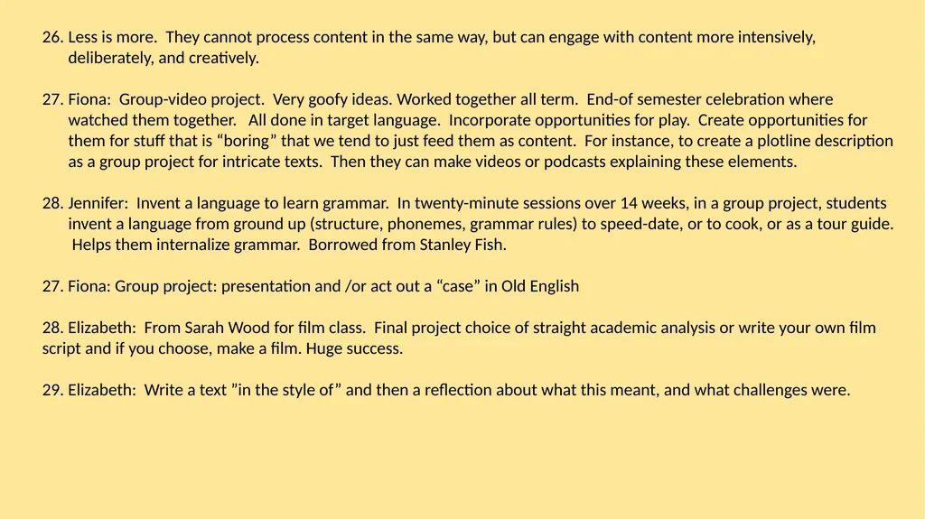 Present ideas for Learning Objectives and - slide 5 of 8