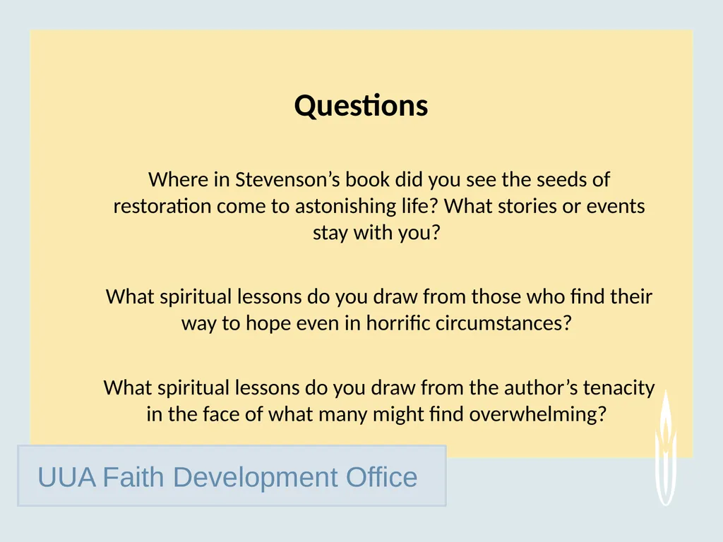 UUA Faith Development Office Just Mercy: A Story - slide 11 of 14