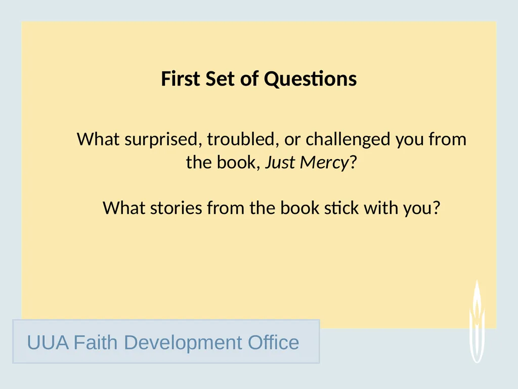 UUA Faith Development Office Just Mercy: A Story - slide 4 of 14