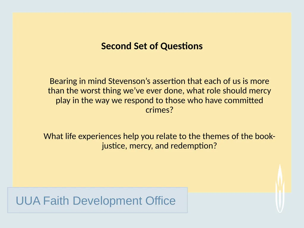 UUA Faith Development Office Just Mercy: A Story - slide 5 of 14