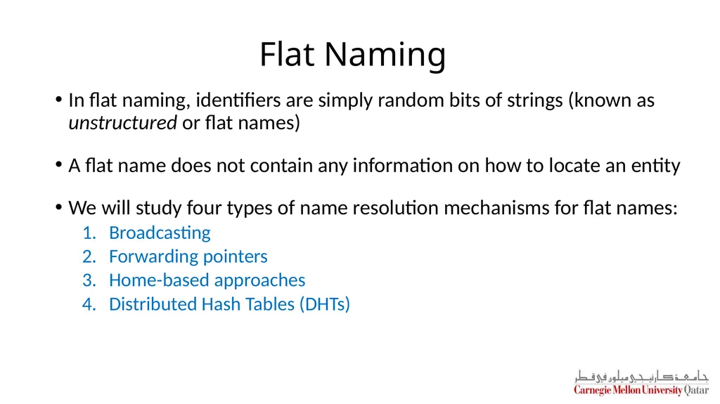 Distributed Systems CS 15-440 Naming Lecture 8, - slide 7 of 21