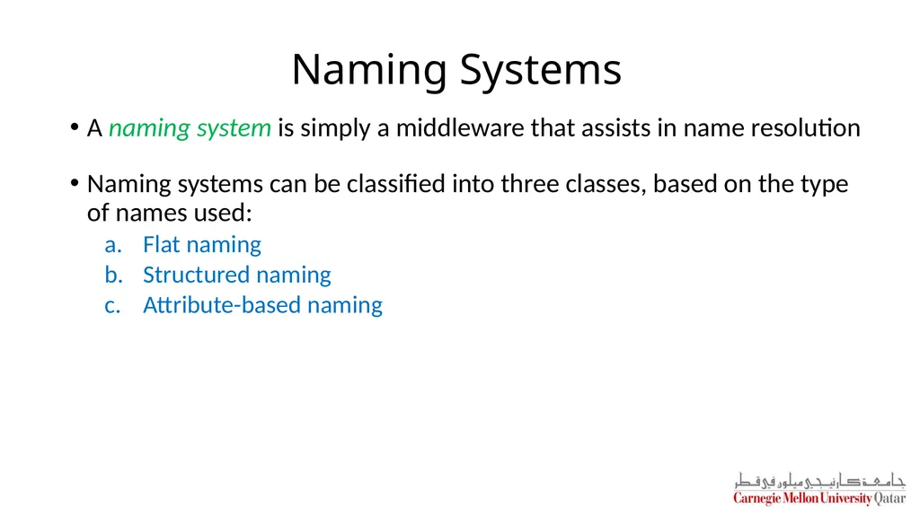 Distributed Systems CS 15-440 Naming Lecture 8, - slide 5 of 21