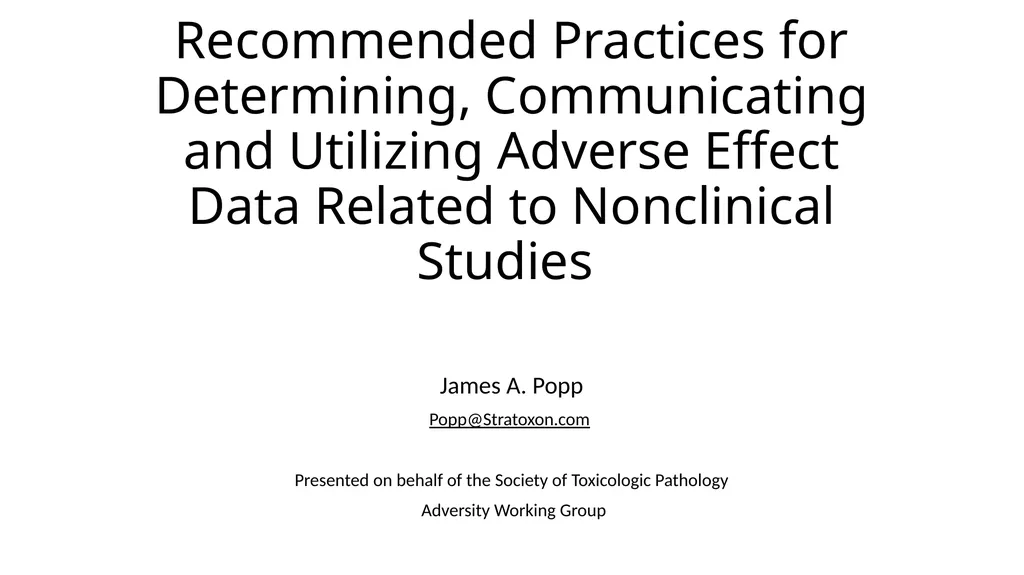 Recommended Practices for Determining, - slide 1 of 20