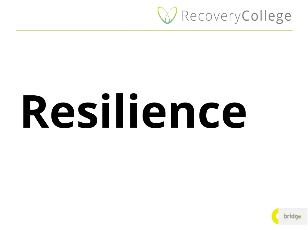 Resilience Bend don’t break Resilience in a - slide 1 of 16