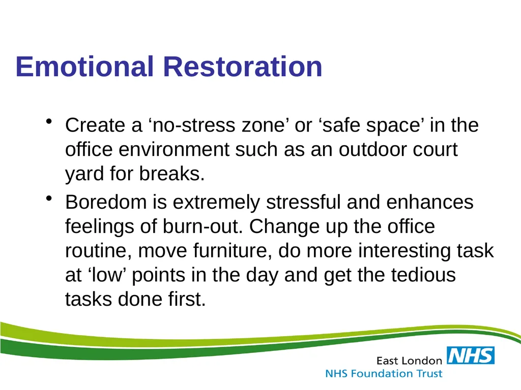 Identification, Effects & Prevention of Stress and - slide 54 of 59