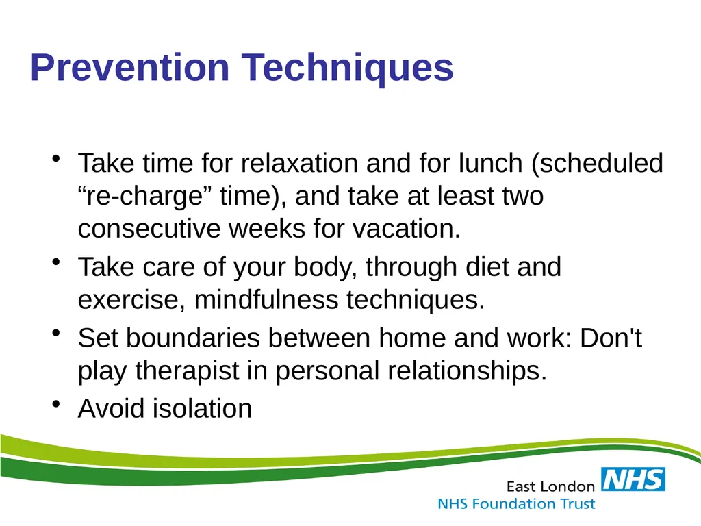 Identification, Effects & Prevention of Stress and - slide 53 of 59