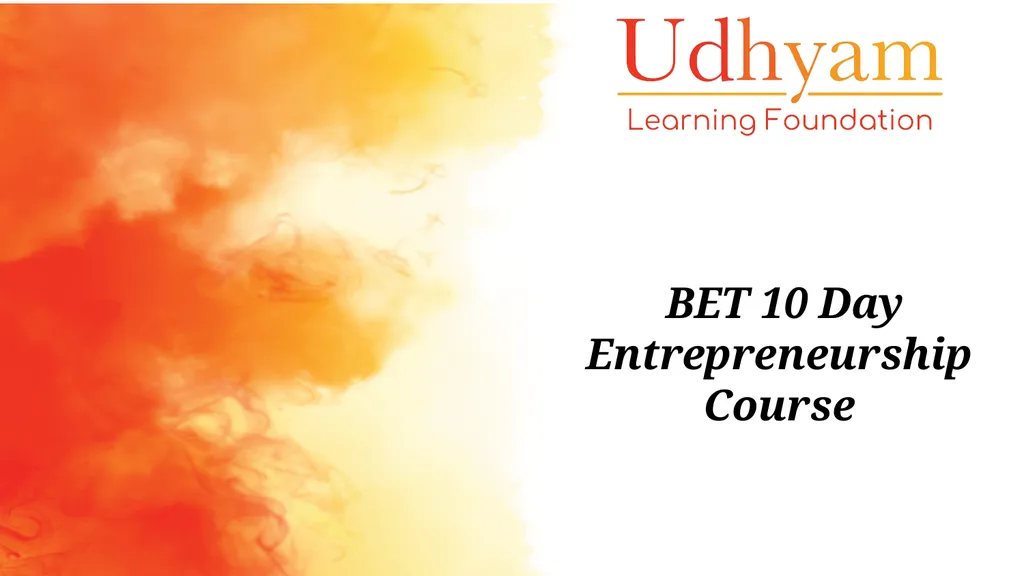 BET 10 Day Entrepreneurship Course Program - slide 1 of 8
