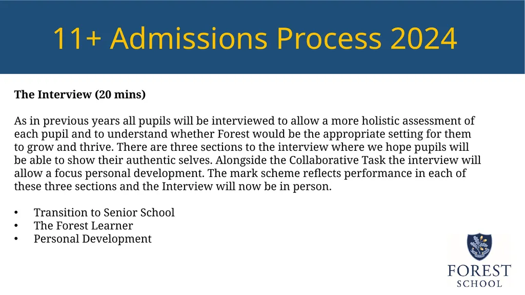 11+ Admissions Process 2024 11+ Admissions Process - slide 7 of 9