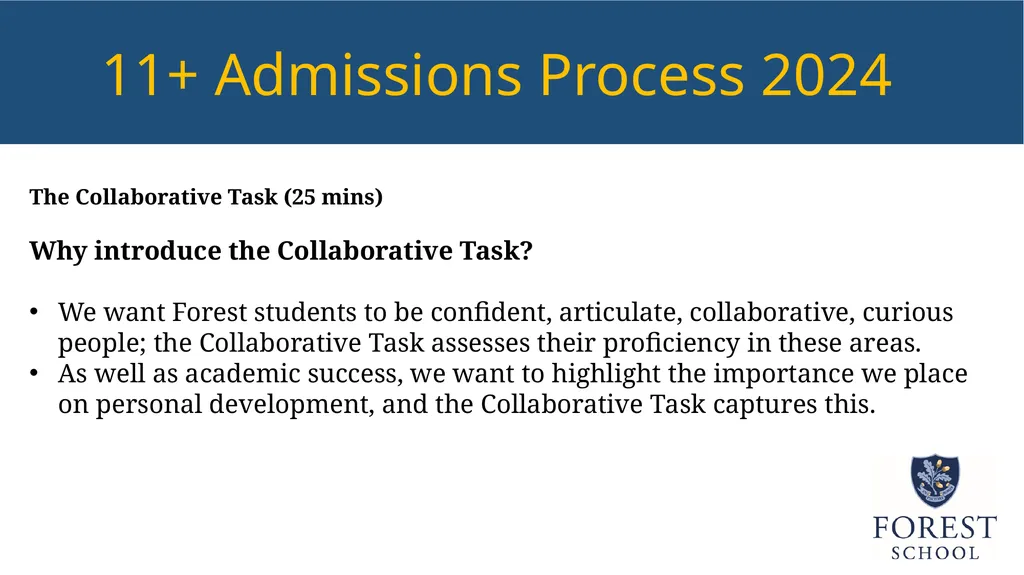 11+ Admissions Process 2024 11+ Admissions Process - slide 8 of 9