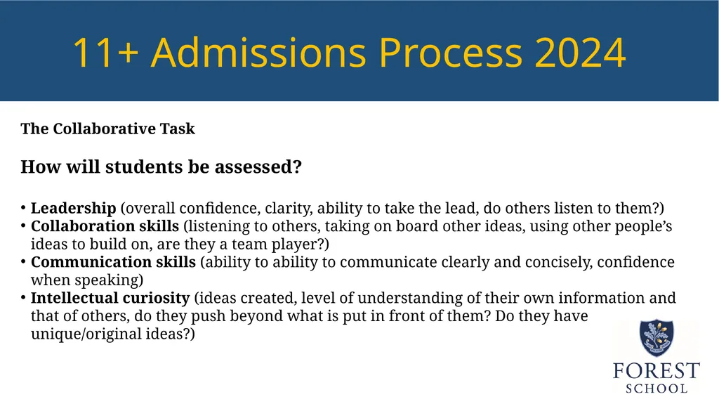 11+ Admissions Process 2024 11+ Admissions Process - slide 9 of 9