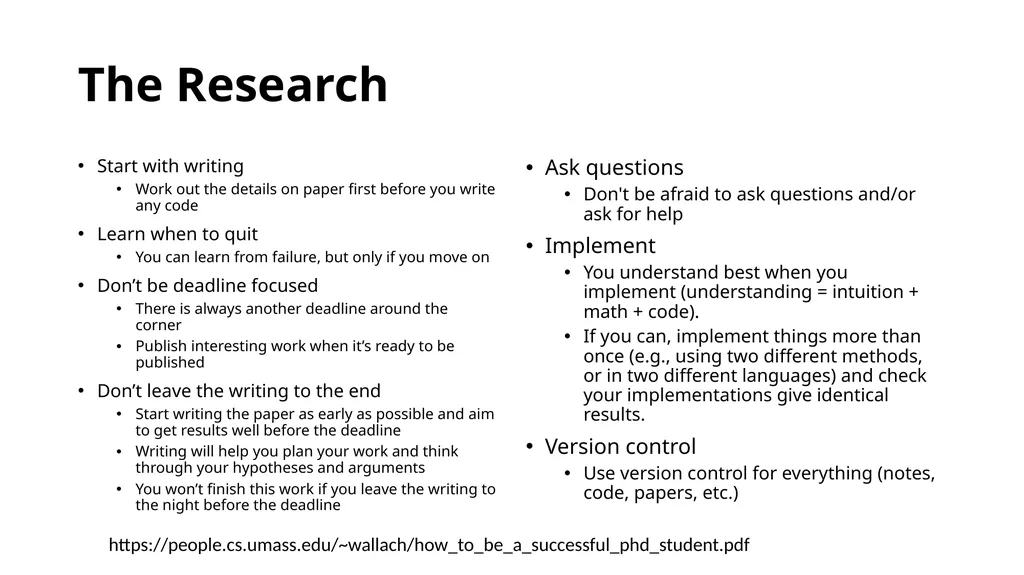 How to Do Research! Tips Learn to read papers and - slide 12 of 12
