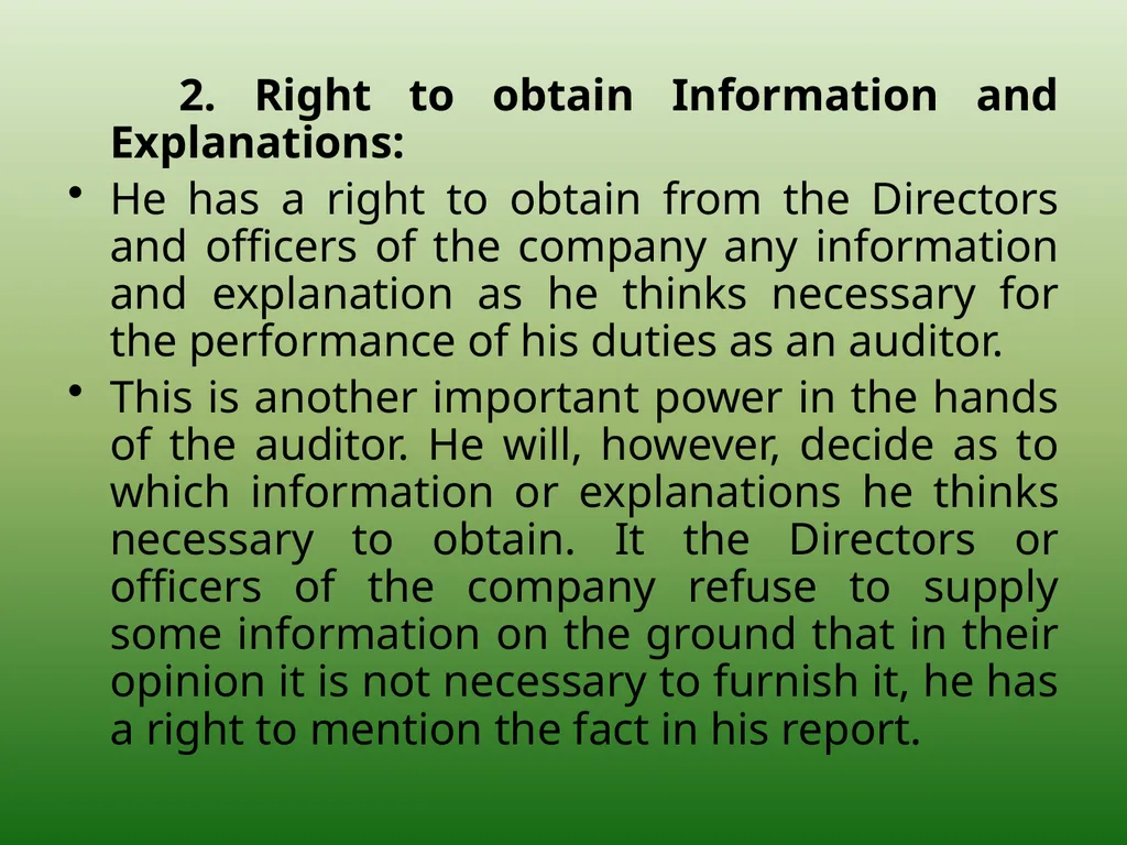RIGHTS OF AN AUDITOR AUDITING BY JAHANAVI DEO - slide 3 of 8