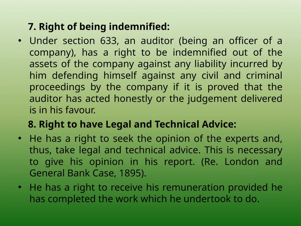 RIGHTS OF AN AUDITOR AUDITING BY JAHANAVI DEO - slide 7 of 8