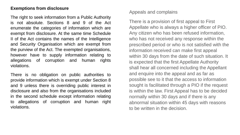 Introduction to the Right to Information Act - slide 12 of 13