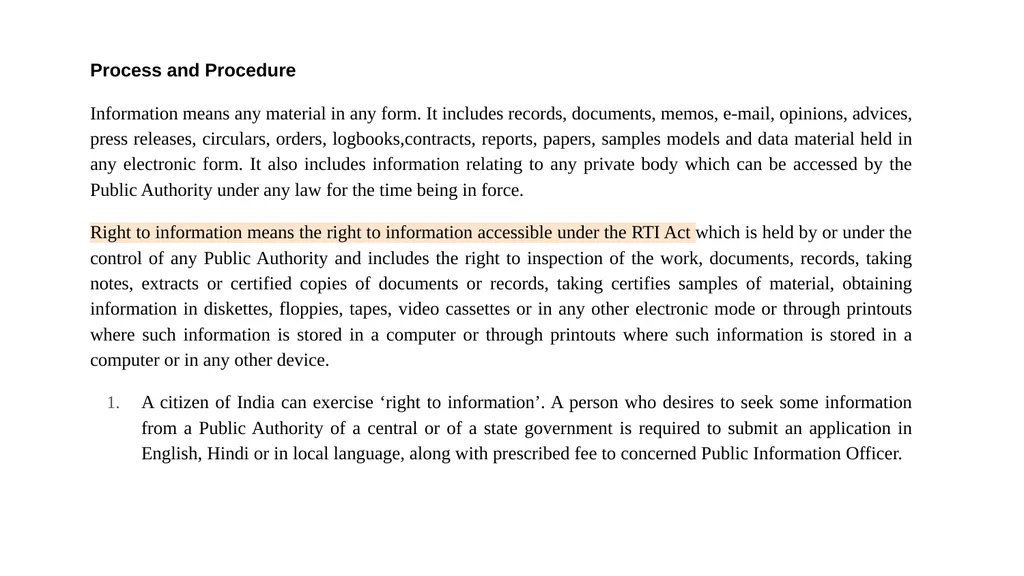 Introduction to the Right to Information Act - slide 9 of 13