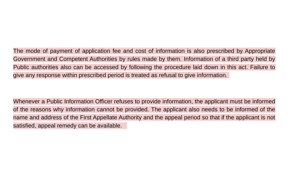 Introduction to the Right to Information Act - slide 11 of 13