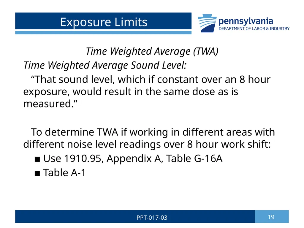 Hearing Conservation & Noise Control 1 PPT-017-03 - slide 19 of 29