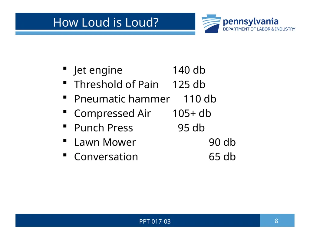 Hearing Conservation & Noise Control 1 PPT-017-03 - slide 8 of 29