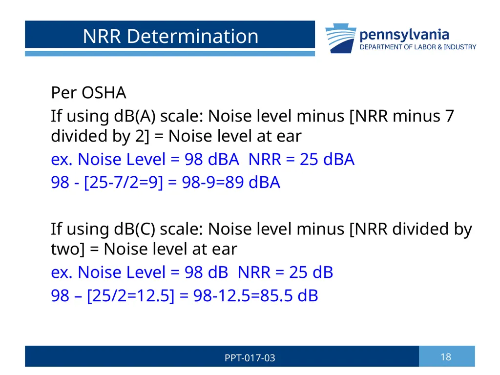 Hearing Conservation & Noise Control 1 PPT-017-03 - slide 18 of 29