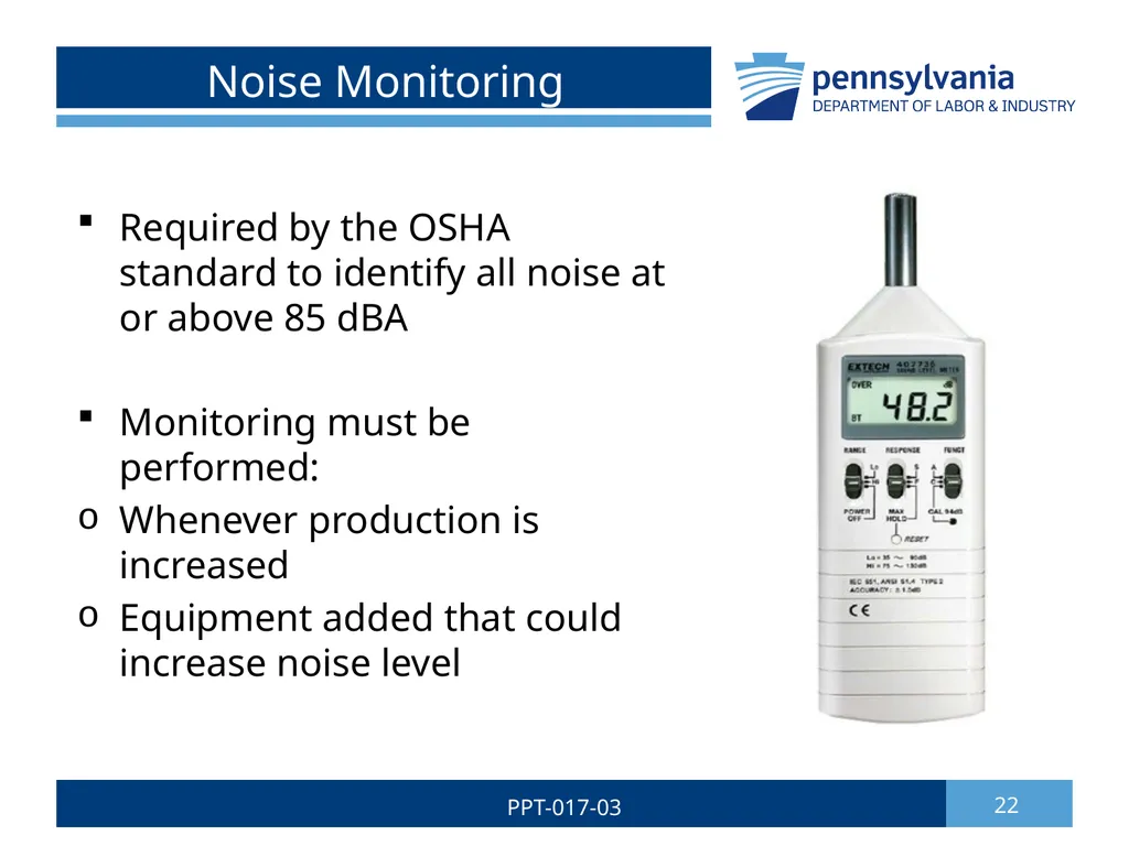 Hearing Conservation & Noise Control 1 PPT-017-03 - slide 22 of 29