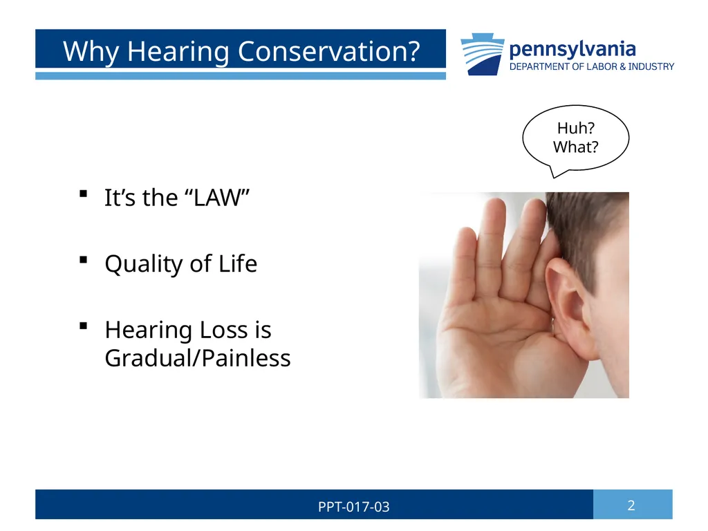Hearing Conservation & Noise Control 1 PPT-017-03 - slide 2 of 29