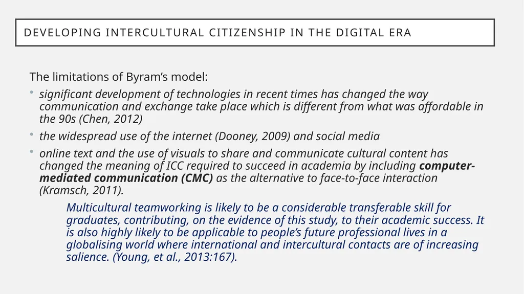 Developing intercultural citizenship in the - slide 9 of 17
